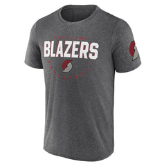 Portland Trail Blazers Logo Athletic Block Practice Performance T-Shirt Heather Charcoal - NBA