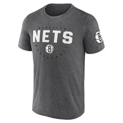 Brooklyn Nets Logo Athletic Block Practice Performance T-Shirt Heather Charcoal - NBA