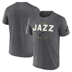 Utah Jazz Logo Athletic Block Practice Performance T-Shirt Heather Charcoal - NBA