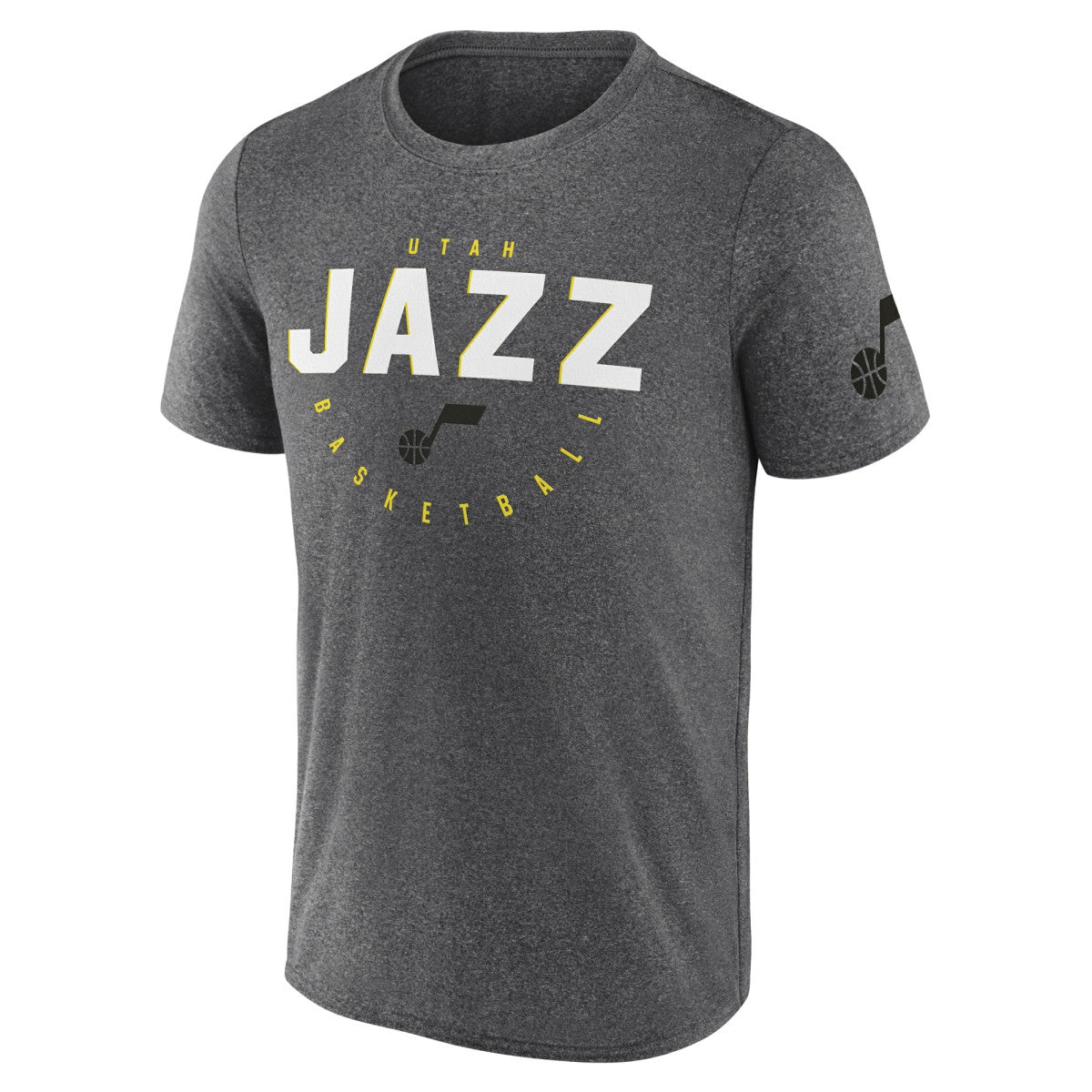 Utah Jazz Logo Athletic Block Practice Performance T-Shirt Heather Charcoal - NBA