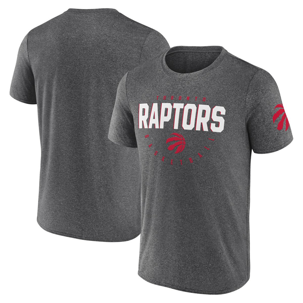 Toronto Raptors Logo Athletic Block Practice Performance T-Shirt Heather Charcoal - NBA
