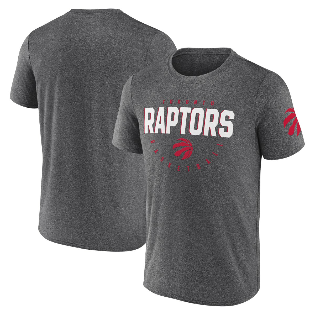 Toronto Raptors Logo Athletic Block Practice Performance T-Shirt Heather Charcoal - NBA