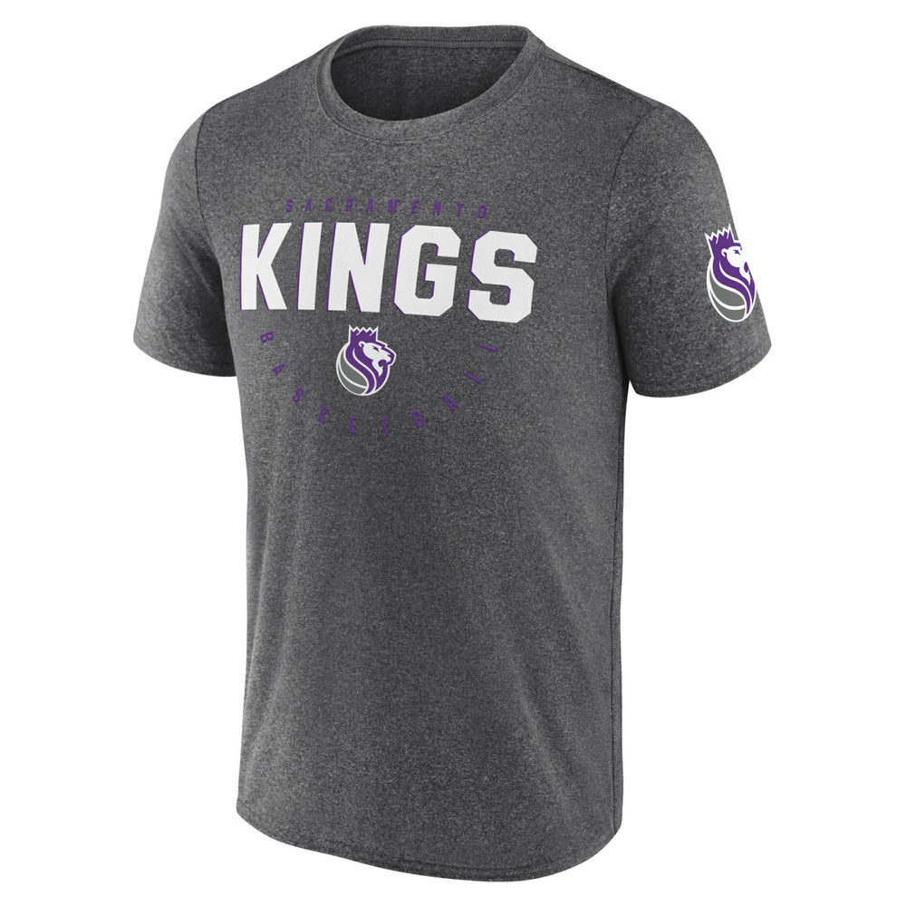 Sacramento Kings Logo Athletic Block Practice Performance T-Shirt Heather Charcoal - NBA