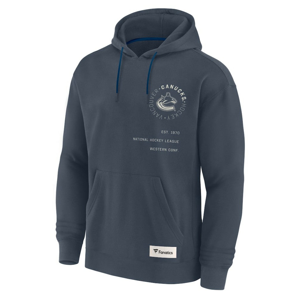 Vancouver Canucks Fanatics Future Ground Info Pullover Hoodie - Navy - NHL