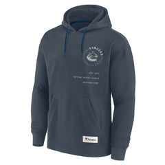 Vancouver Canucks Fanatics Future Ground Info Pullover Hoodie - Navy - NHL