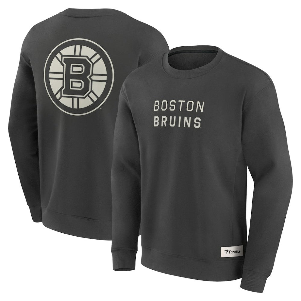 Boston Bruins Fanatics Elements Future Ground Lettering Pullover Sweatshirt - Charcoal - NHL