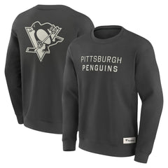 Pittsburgh Penguins Fanatics Elements Future Ground Lettering Pullover Sweatshirt - Charcoal - NHL