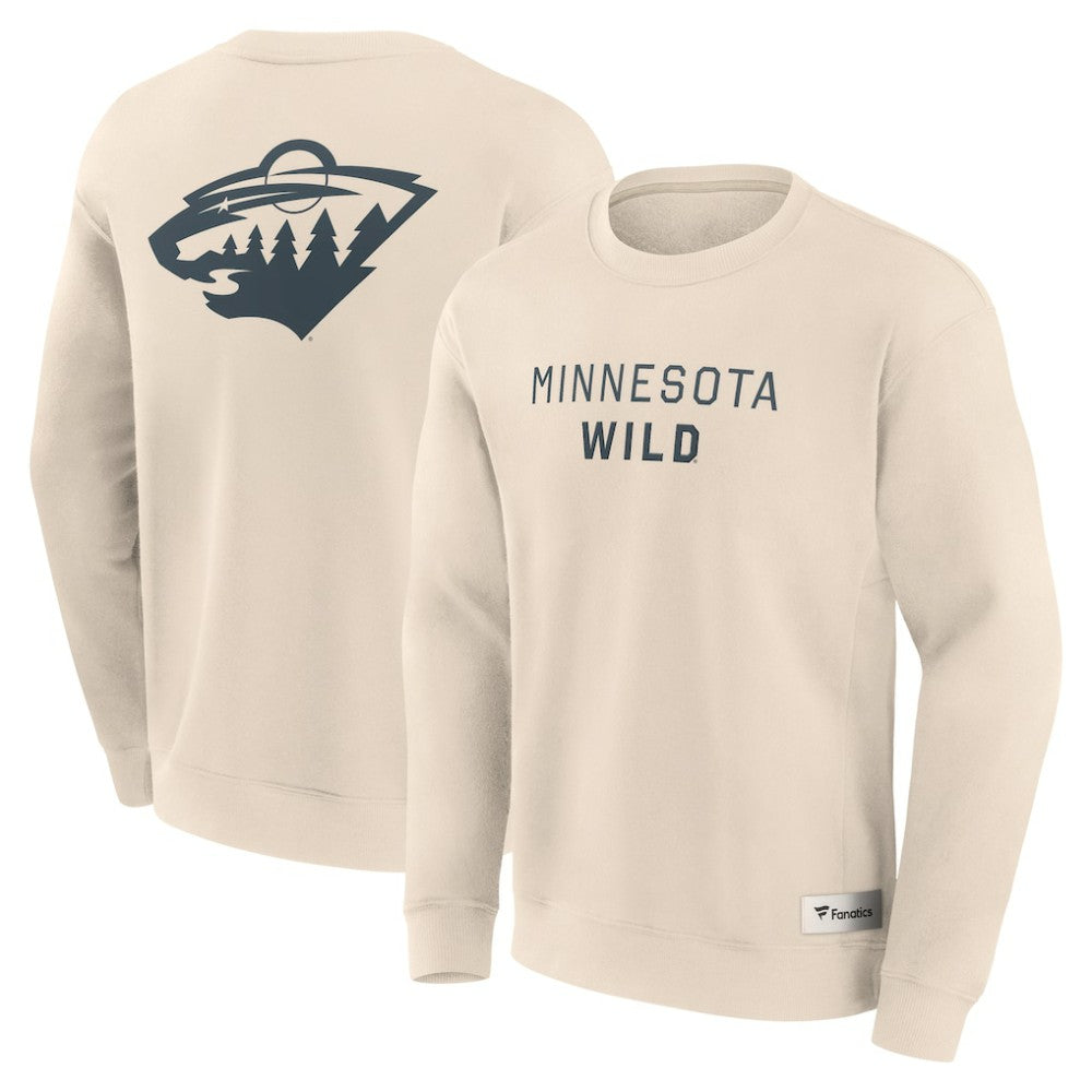 Minnesota Wild Fanatics Elements Future Ground Lettering Pullover Sweatshirt - Cream - NHL