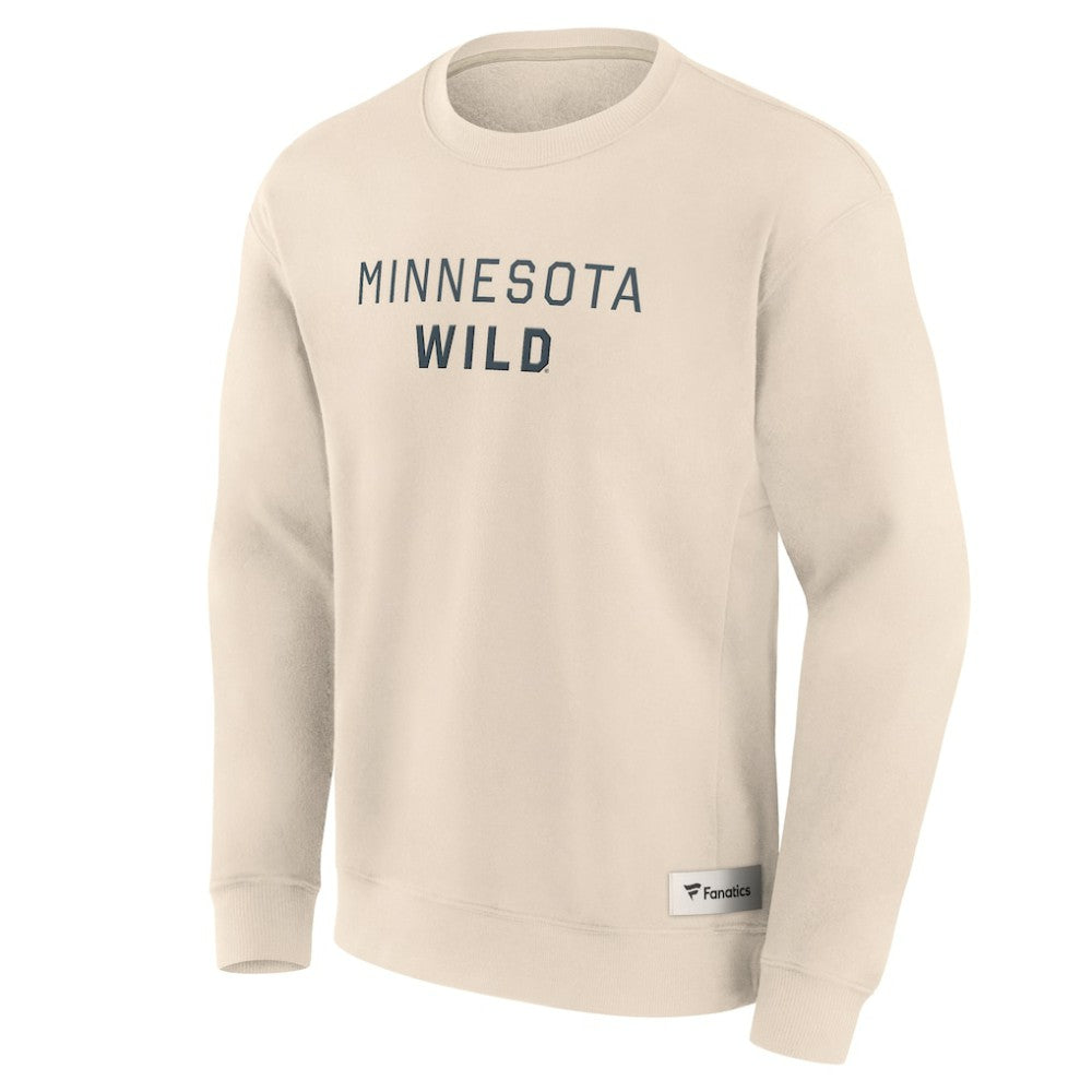 Minnesota Wild Fanatics Elements Future Ground Lettering Pullover Sweatshirt - Cream - NHL