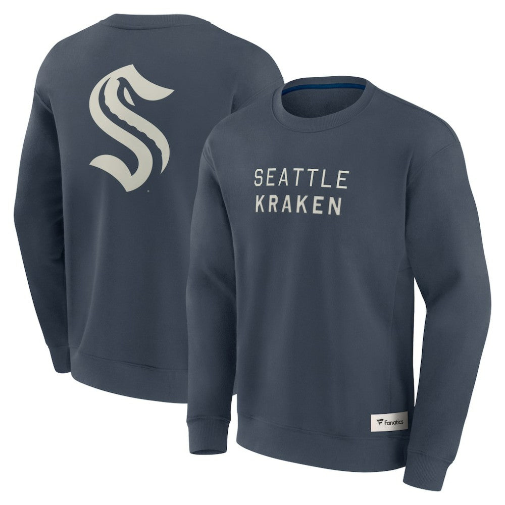 Seattle Kraken Fanatics Elements Future Ground Lettering Pullover Sweatshirt - Blue - NHL