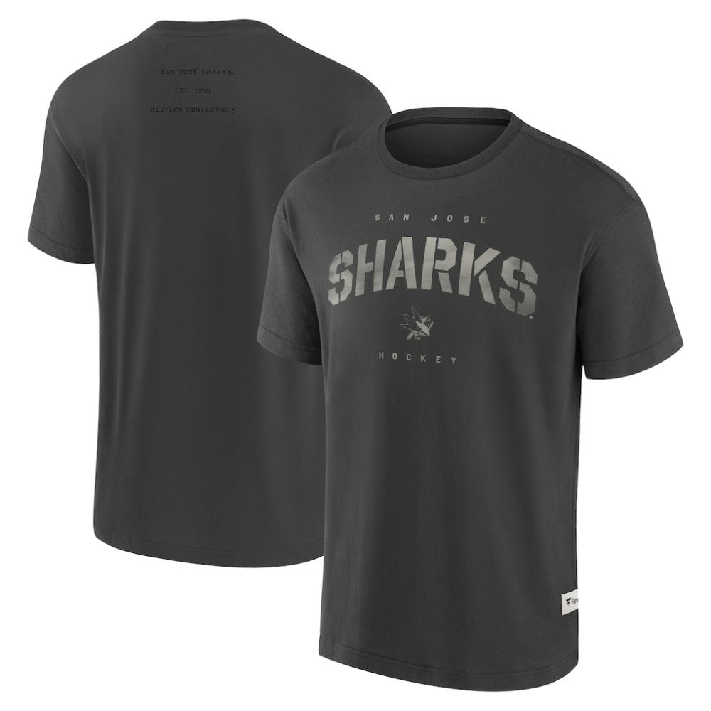 San Jose Sharks Fanatics Elements Weathered Tonal Future Ground T-Shirt - Charcoal - NHL