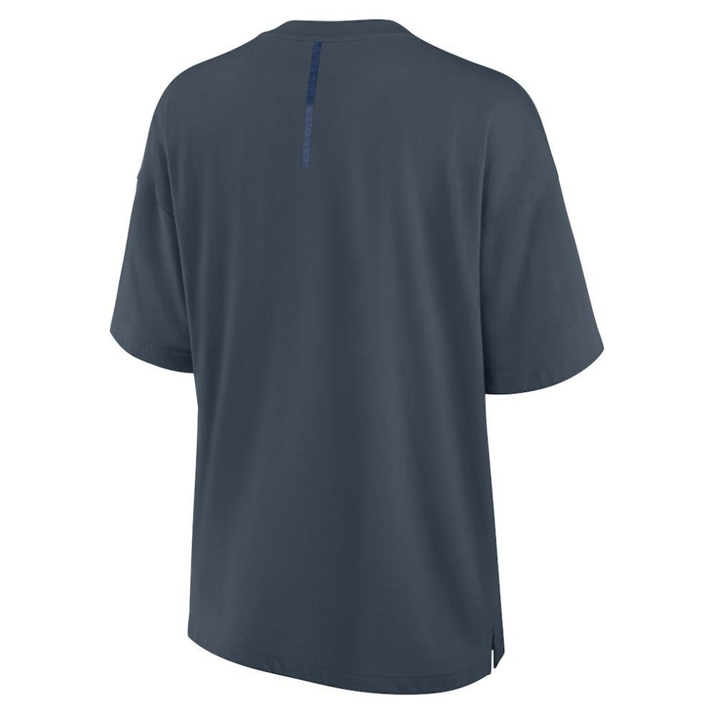 New York Rangers Fanatics Women's Oversized Elements Raw Edge Future Ground T-Shirt - Blue - NHL