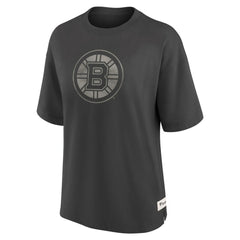 Boston Bruins Fanatics Women's Oversized Elements Raw Edge Future Ground T-Shirt - Charcoal - NHL