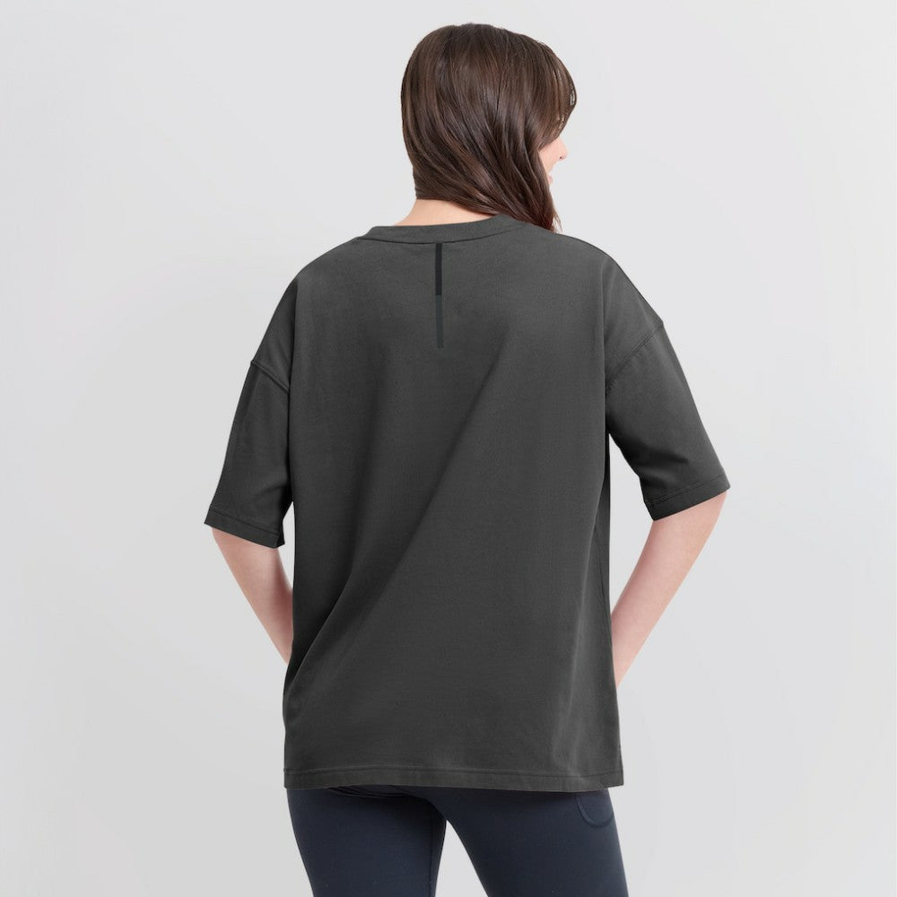 Boston Bruins Fanatics Women's Oversized Elements Raw Edge Future Ground T-Shirt - Charcoal - NHL