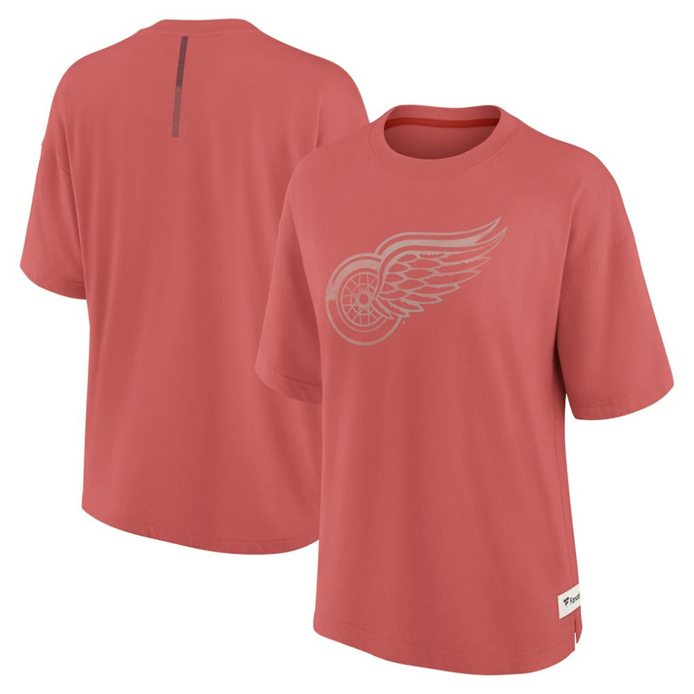 Detroit Red Wings Fanatics Women's Oversized Elements Raw Edge Future Ground T-Shirt - Red - NHL