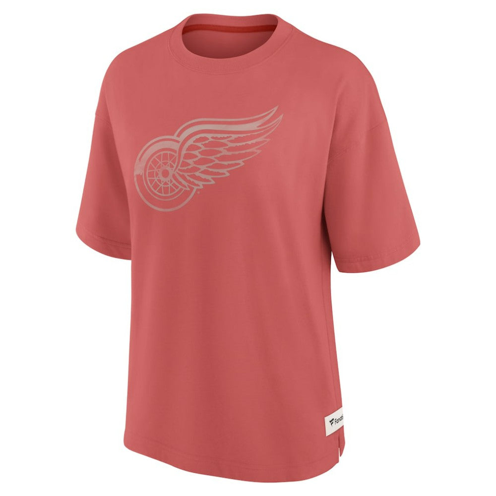 Detroit Red Wings Fanatics Women's Oversized Elements Raw Edge Future Ground T-Shirt - Red - NHL