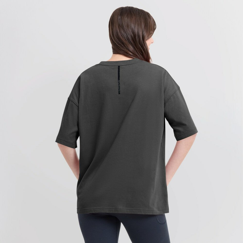 Pittsburgh Penguins Fanatics Women's Oversized Elements Raw Edge Future Ground T-Shirt - Charcoal - NHL