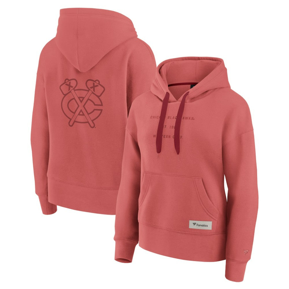 Chicago Blackhawks Fanatics Women's Elements Future Ground Subtle Tonal Pullover Hoodie - Red - NHL