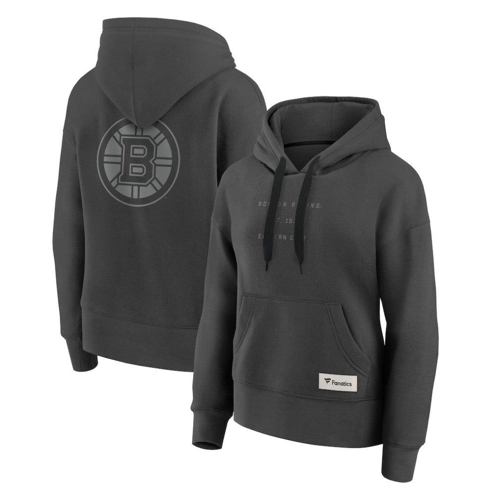 Boston Bruins Fanatics Women's Elements Future Ground Subtle Tonal Pullover Hoodie - Charcoal - NHL