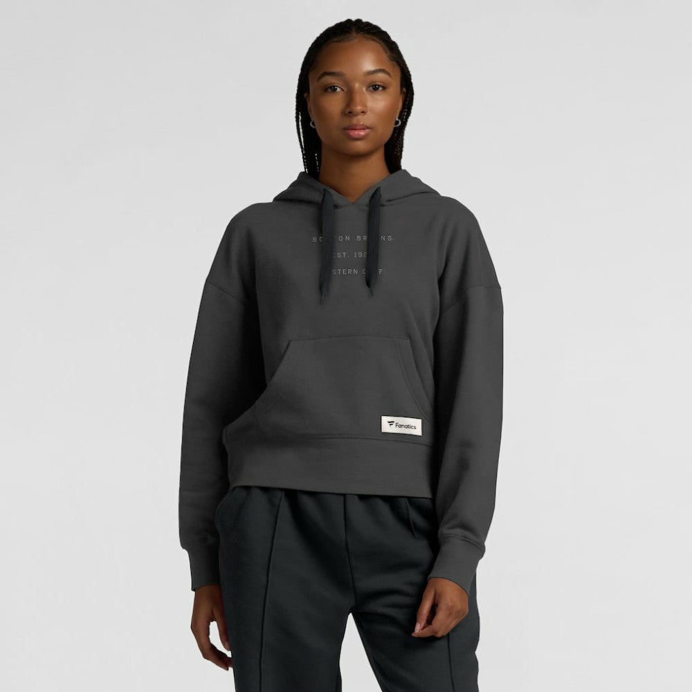 Boston Bruins Fanatics Women's Elements Future Ground Subtle Tonal Pullover Hoodie - Charcoal - NHL