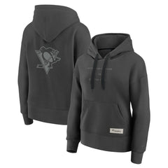 Pittsburgh Penguins Fanatics Women's Elements Future Ground Subtle Tonal Pullover Hoodie - Charcoal - NHL