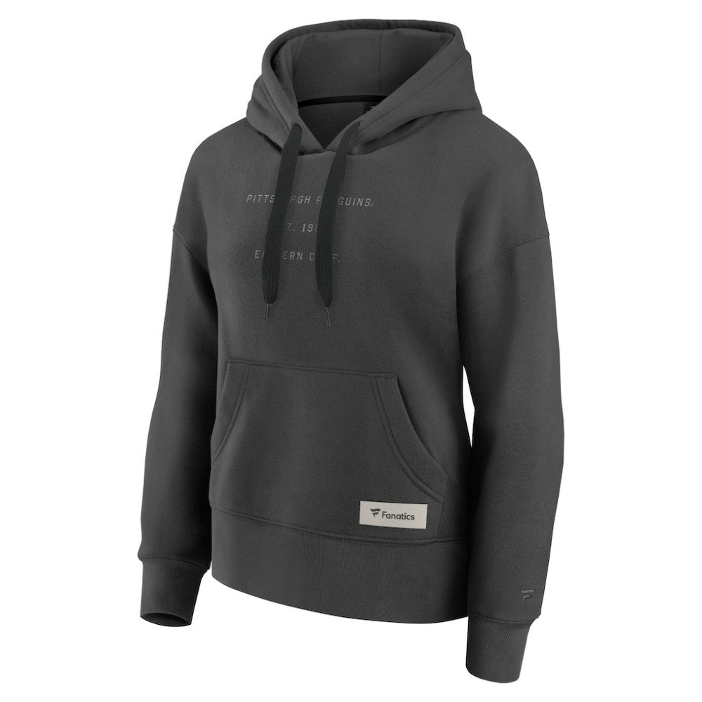 Pittsburgh Penguins Fanatics Women's Elements Future Ground Subtle Tonal Pullover Hoodie - Charcoal - NHL