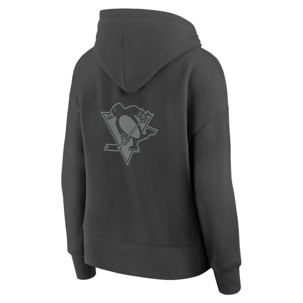 Pittsburgh Penguins Fanatics Women's Elements Future Ground Subtle Tonal Pullover Hoodie - Charcoal - NHL