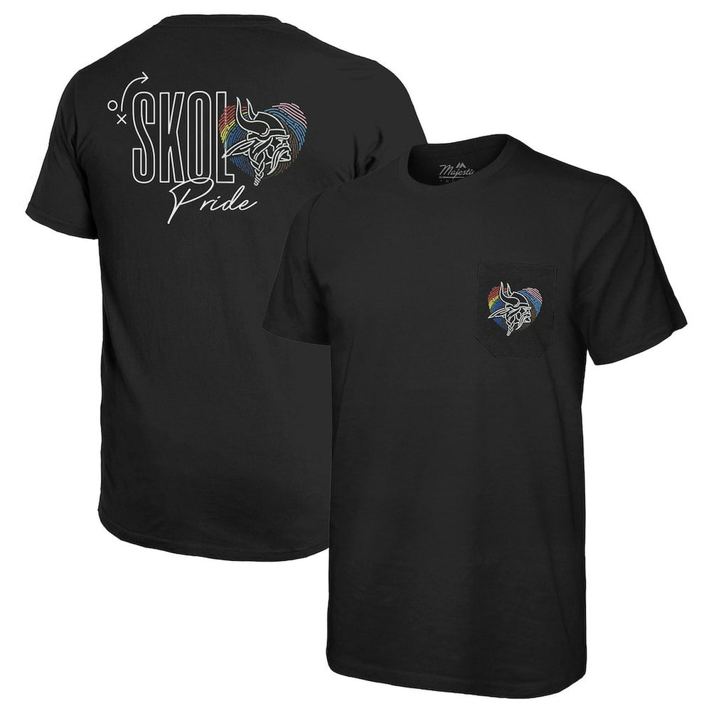 Minnesota Vikings Majestic Threads Pride Pocket T-Shirt Black | NFL