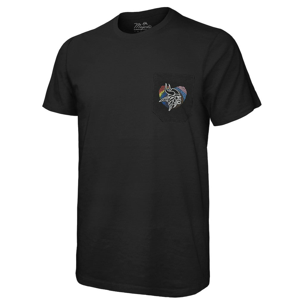 Minnesota Vikings Majestic Threads Pride Pocket T-Shirt Black | NFL