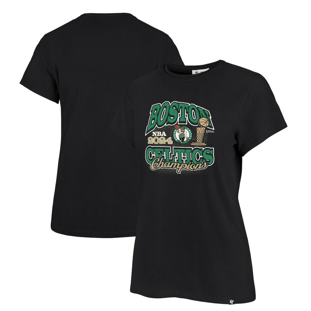 Boston Celtics '47 Women's 2024 NBA Finals Champions Trophy Franklin T-Shirt Black - NBA