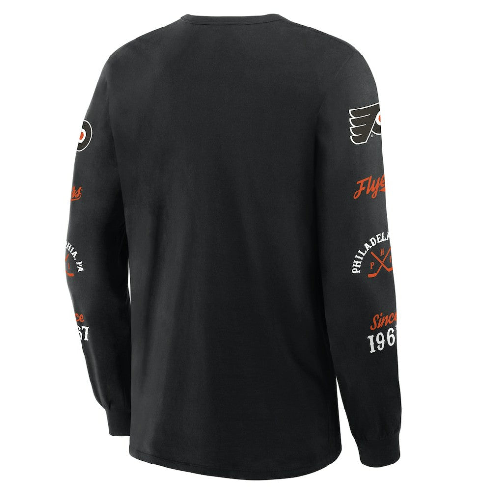 Philadelphia Flyers Fanatics Boxed In Legacy Long Sleeve T-Shirt - Black - NHL