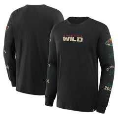 Minnesota Wild Fanatics Boxed In Legacy Long Sleeve T-Shirt - Black - NHL
