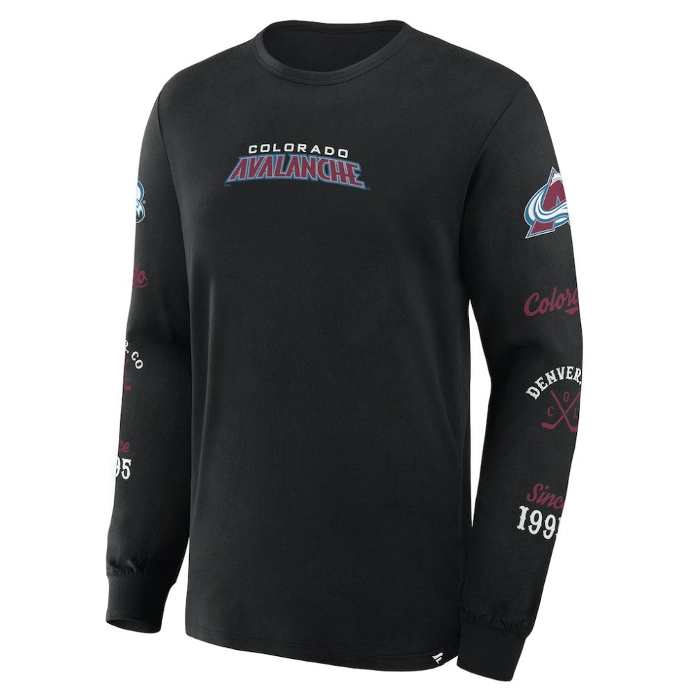 Colorado Avalanche Fanatics Boxed In Legacy Long Sleeve T-Shirt - Black - NHL