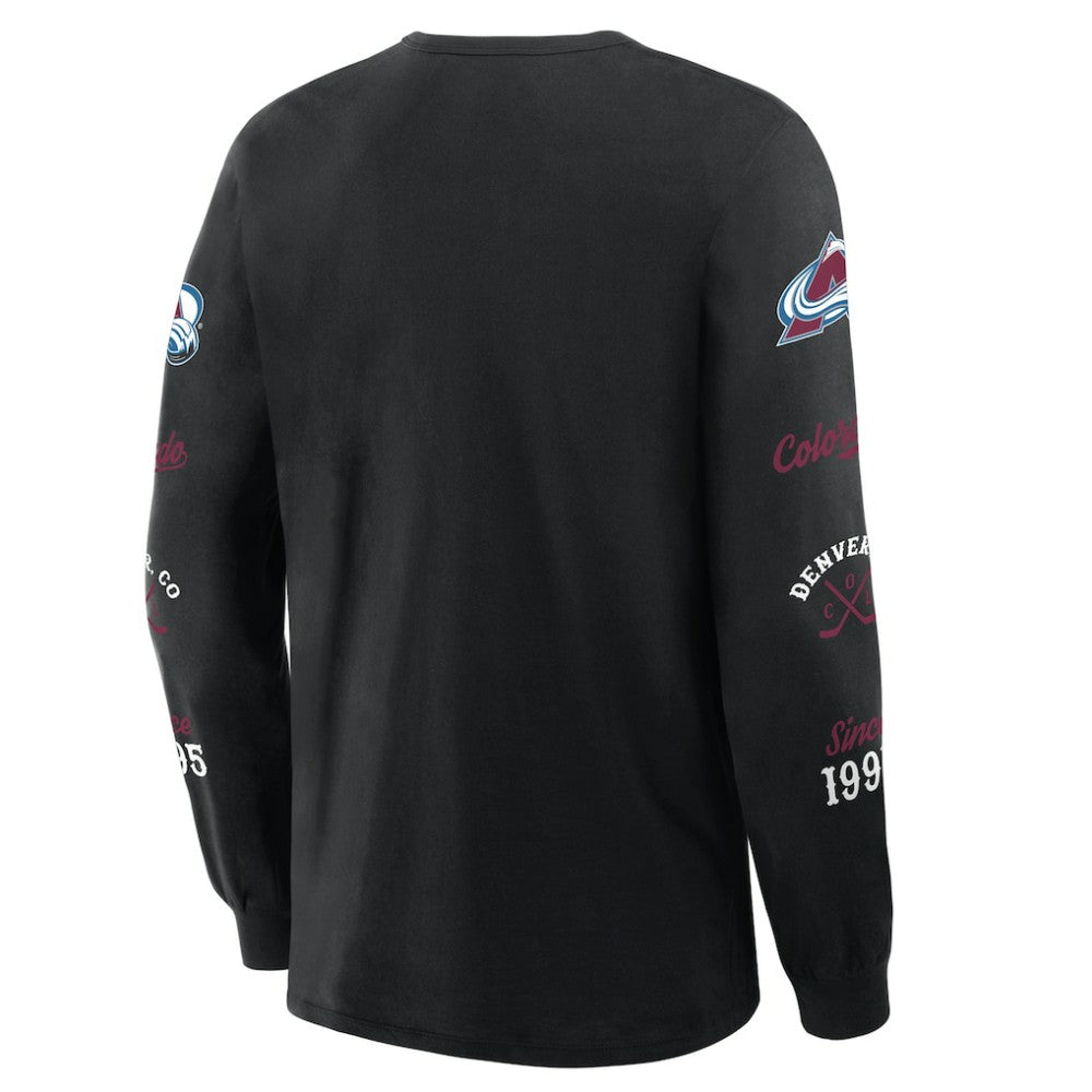 Colorado Avalanche Fanatics Boxed In Legacy Long Sleeve T-Shirt - Black - NHL