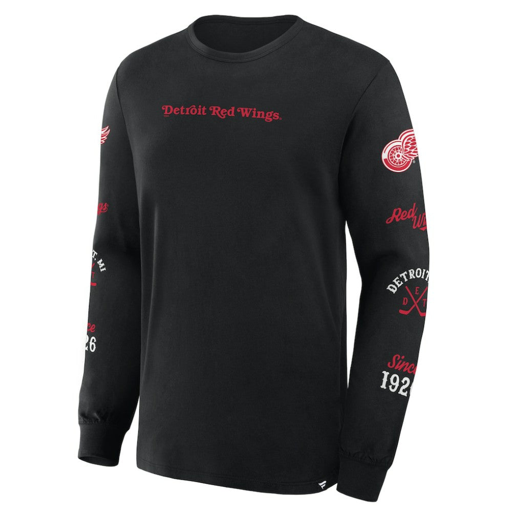 Detroit Red Wings Fanatics Boxed In Legacy Long Sleeve T-Shirt - Black - NHL
