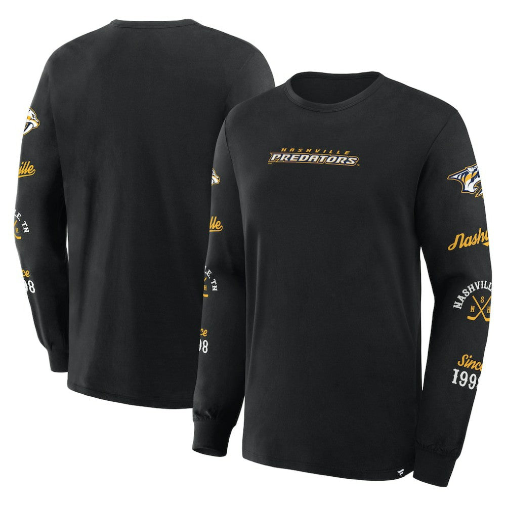 Nashville Predators Fanatics Boxed In Legacy Long Sleeve T-Shirt - Black - NHL