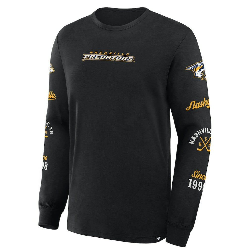 Nashville Predators Fanatics Boxed In Legacy Long Sleeve T-Shirt - Black - NHL