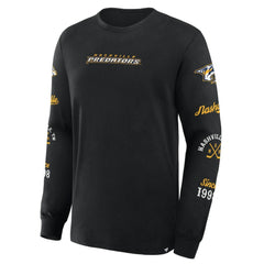 Nashville Predators Fanatics Boxed In Legacy Long Sleeve T-Shirt - Black - NHL
