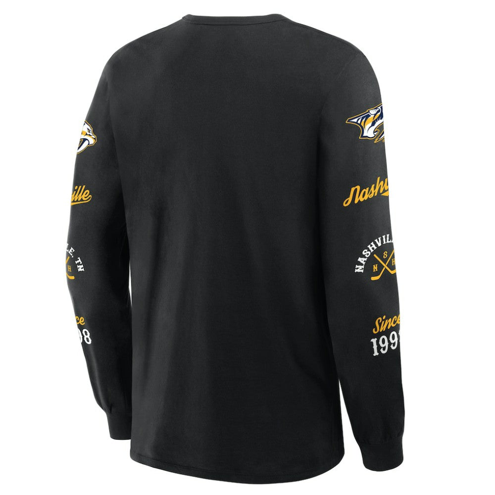 Nashville Predators Fanatics Boxed In Legacy Long Sleeve T-Shirt - Black - NHL