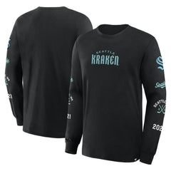 Seattle Kraken Fanatics Boxed In Legacy Long Sleeve T-Shirt - Black - NHL