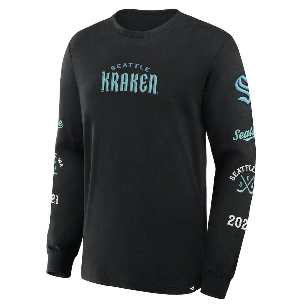 Seattle Kraken Fanatics Boxed In Legacy Long Sleeve T-Shirt - Black - NHL
