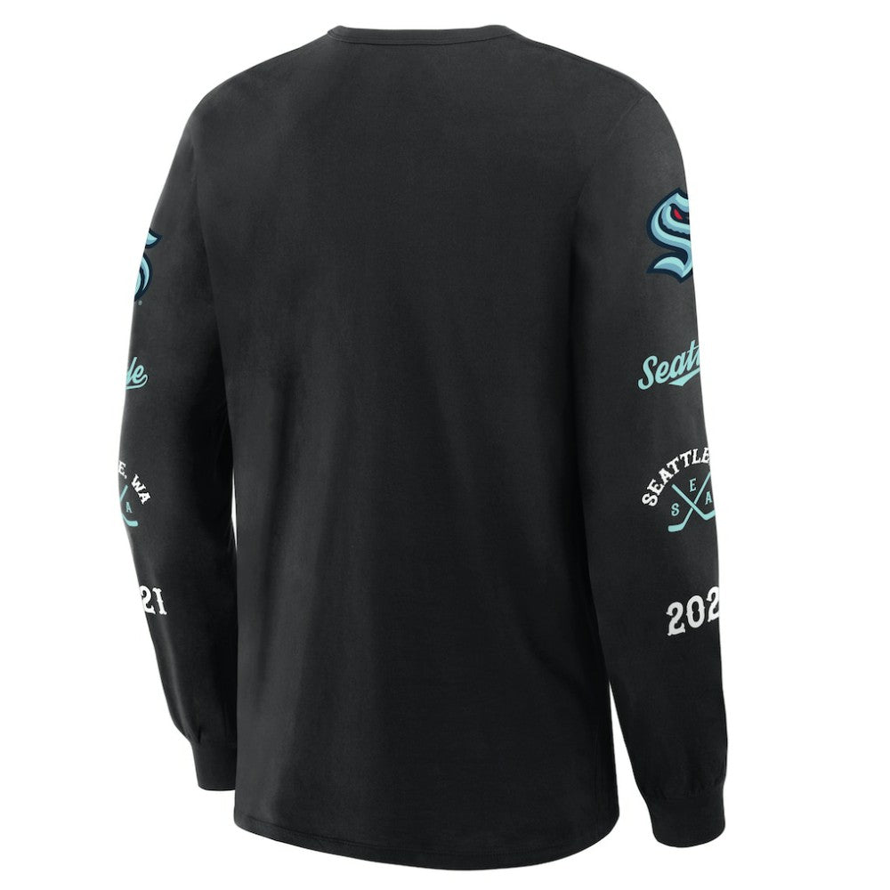 Seattle Kraken Fanatics Boxed In Legacy Long Sleeve T-Shirt - Black - NHL