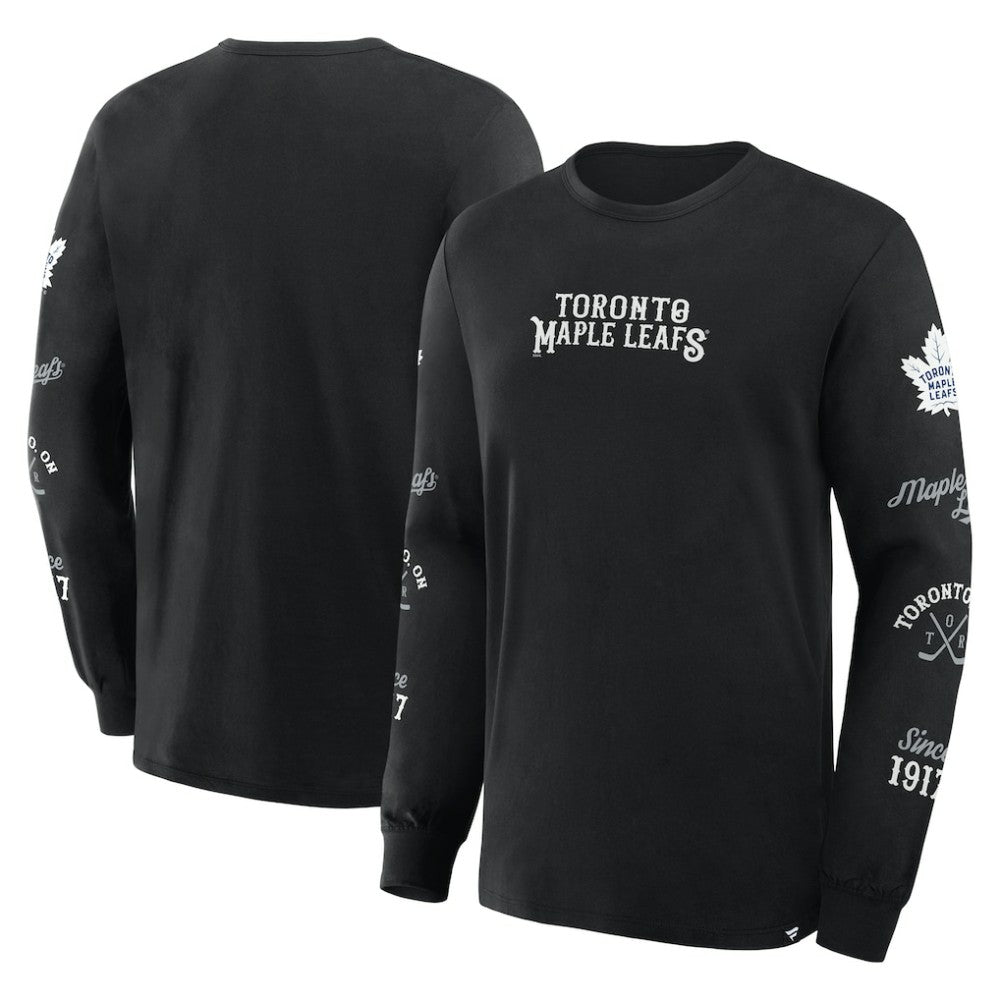 Toronto Maple Leafs Fanatics Boxed In Legacy Long Sleeve T-Shirt - Black - NHL