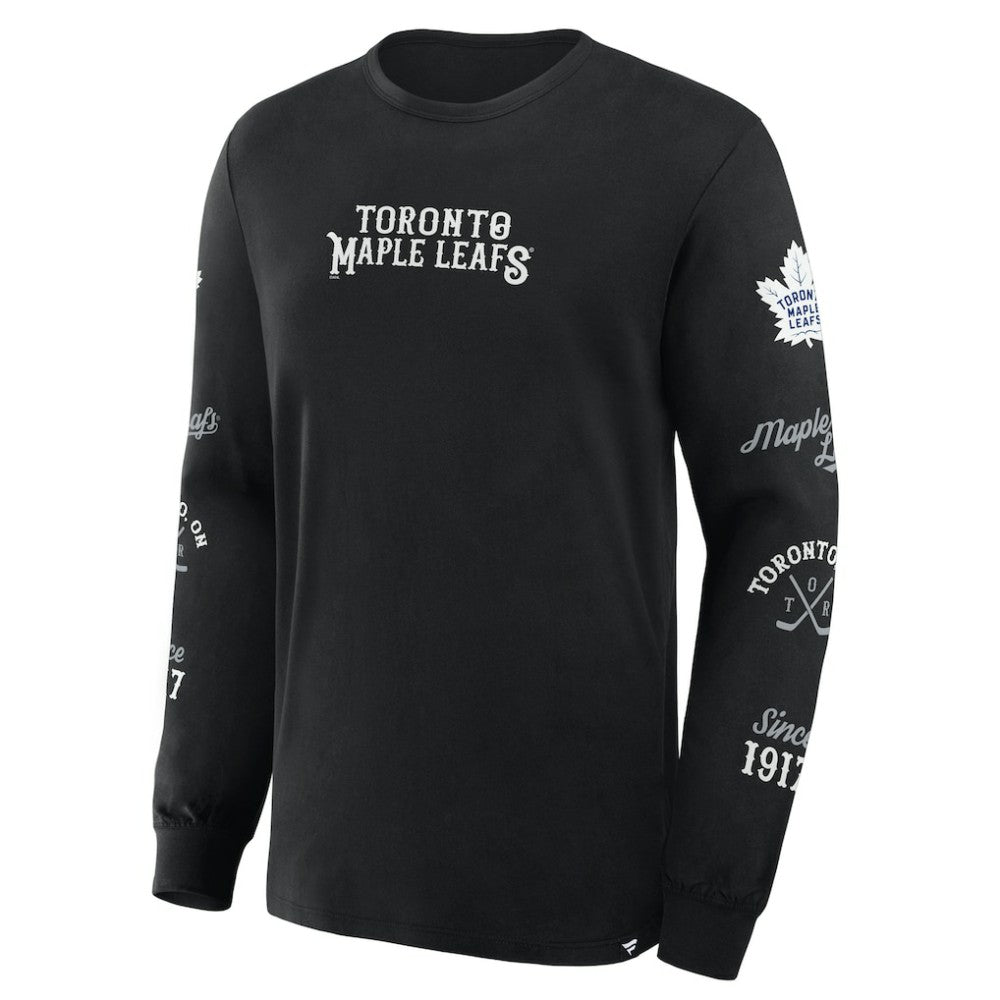 Toronto Maple Leafs Fanatics Boxed In Legacy Long Sleeve T-Shirt - Black - NHL