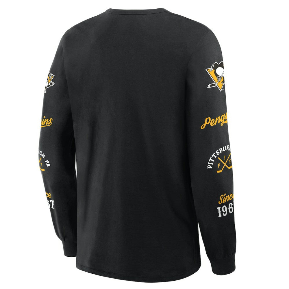 Pittsburgh Penguins Fanatics Boxed In Legacy Long Sleeve T-Shirt - Black - NHL