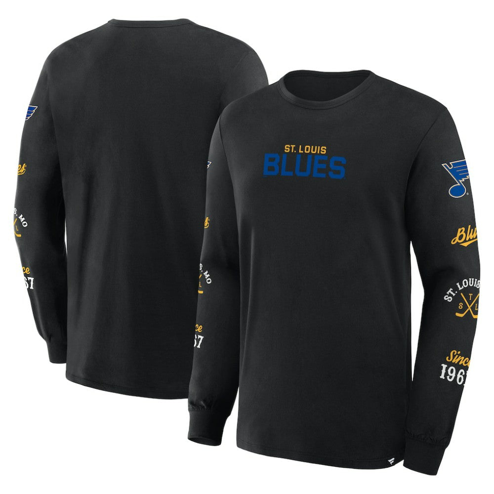 St. Louis Blues Fanatics Boxed In Legacy Long Sleeve T-Shirt - Black - NHL