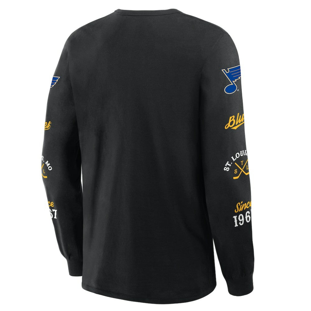 St. Louis Blues Fanatics Boxed In Legacy Long Sleeve T-Shirt - Black - NHL