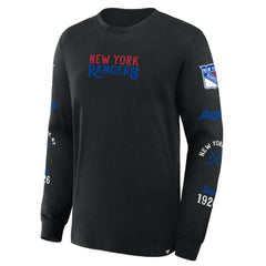 New York Rangers Fanatics Boxed In Legacy Long Sleeve T-Shirt - Black - NHL