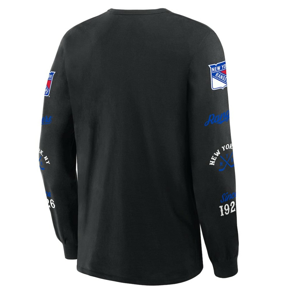 New York Rangers Fanatics Boxed In Legacy Long Sleeve T-Shirt - Black - NHL