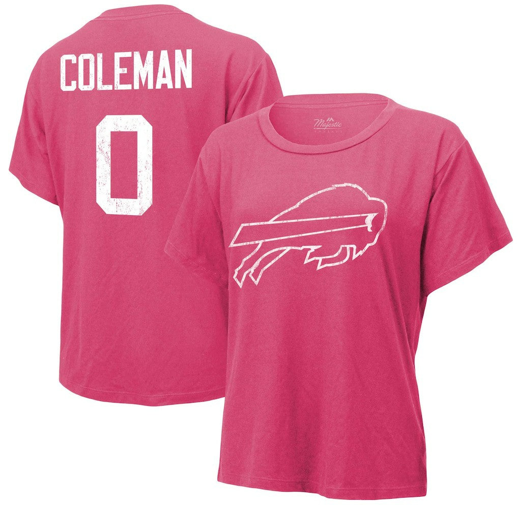 Keon Coleman Buffalo Bills Majestic Threads Women's Name & Number T-Shirt Pink | NFL
